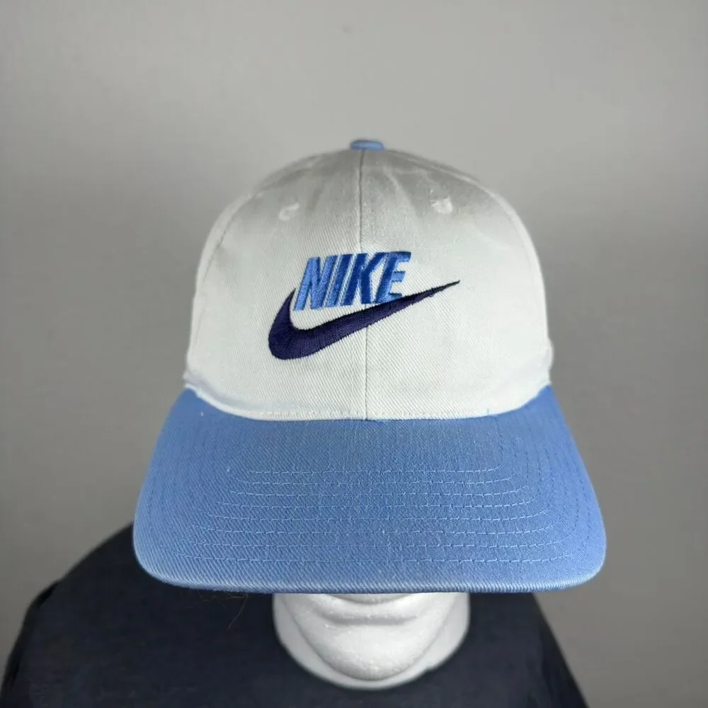 Nike Men's White and Blue Hat